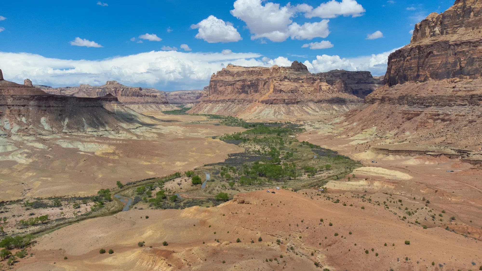 The San Rafael River winding through a canyon in the San Rafael Swell